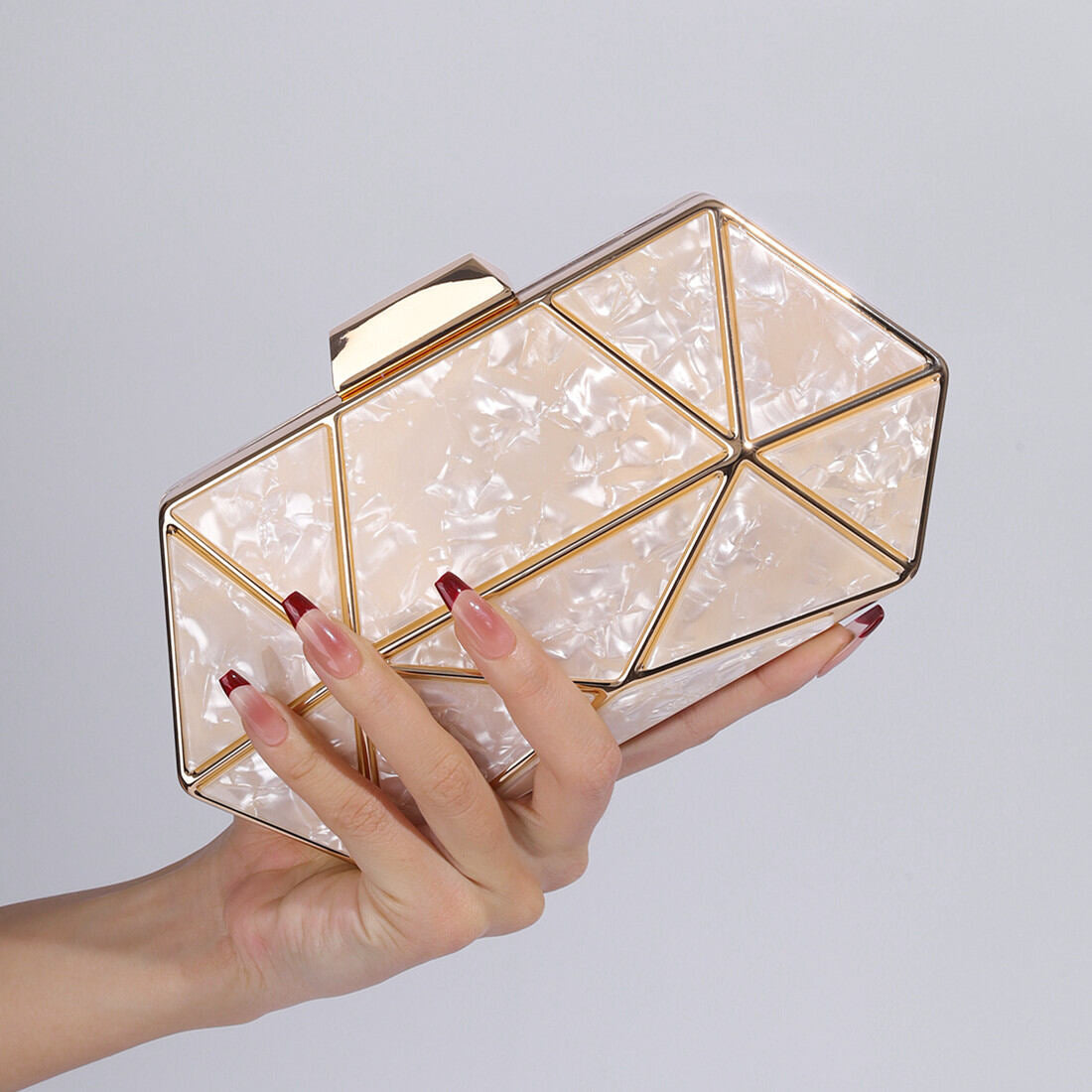 Lux Acrylic Marble Clutch