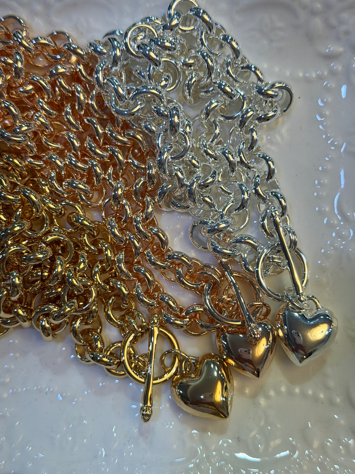 Rolo Belcher with Heart Pendant Necklace