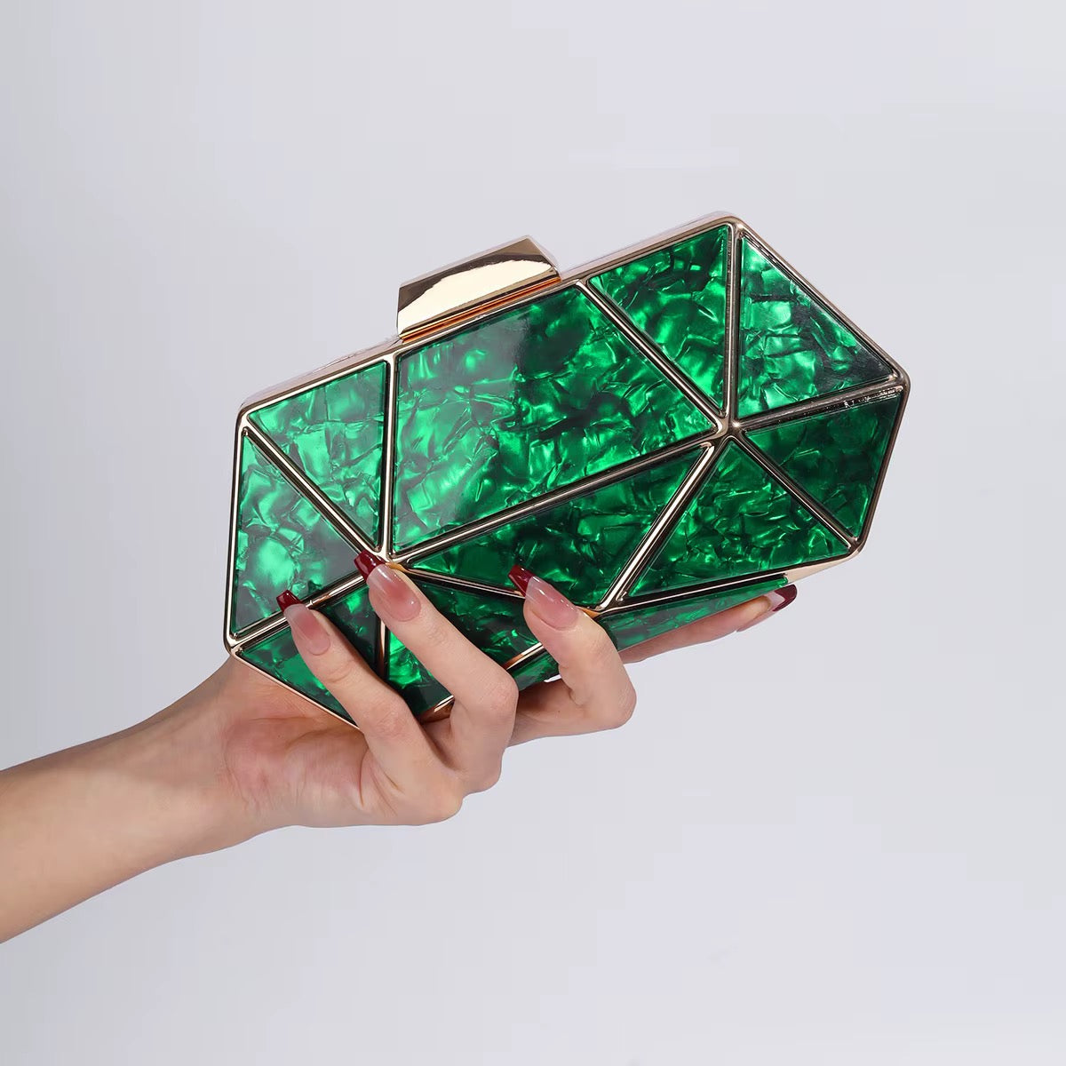 Lux Acrylic Marble Clutch