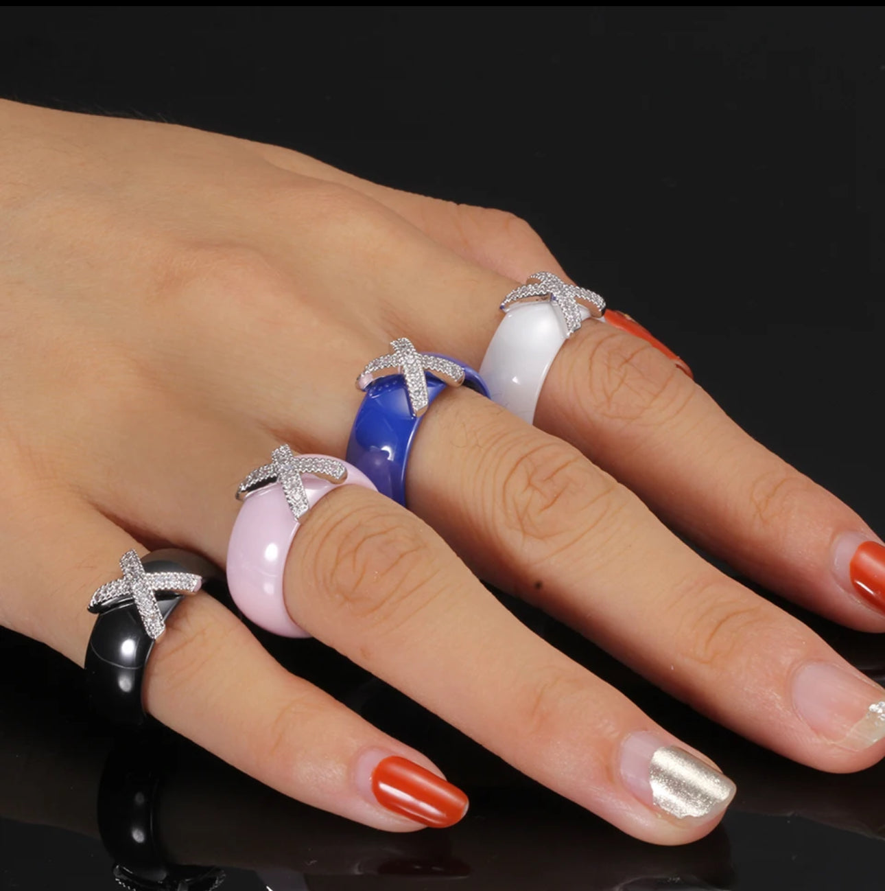 Cross My Heart Ring- Blue