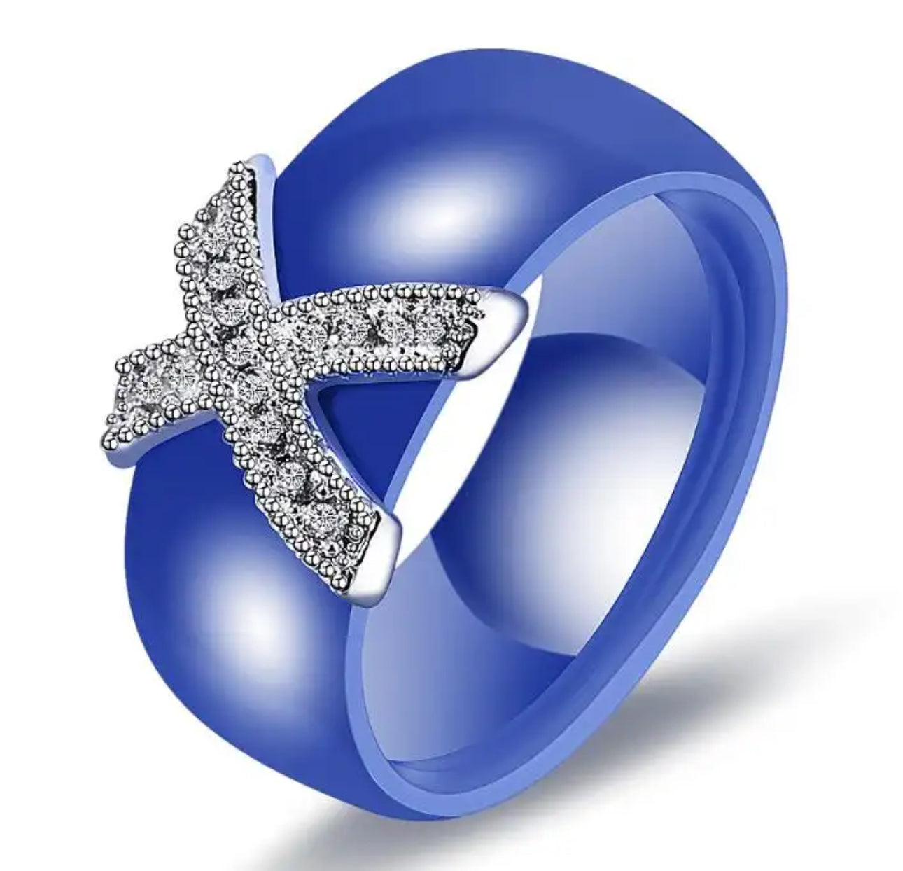 Cross My Heart Ring- Blue