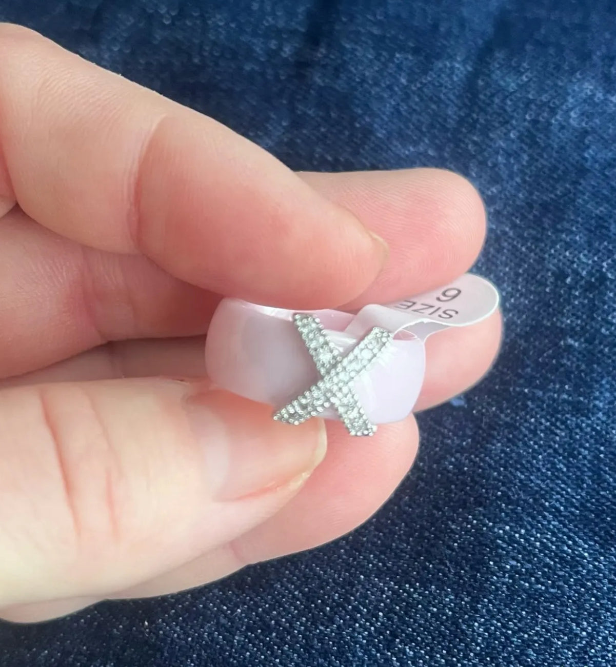 Cross My Heart Ring- White