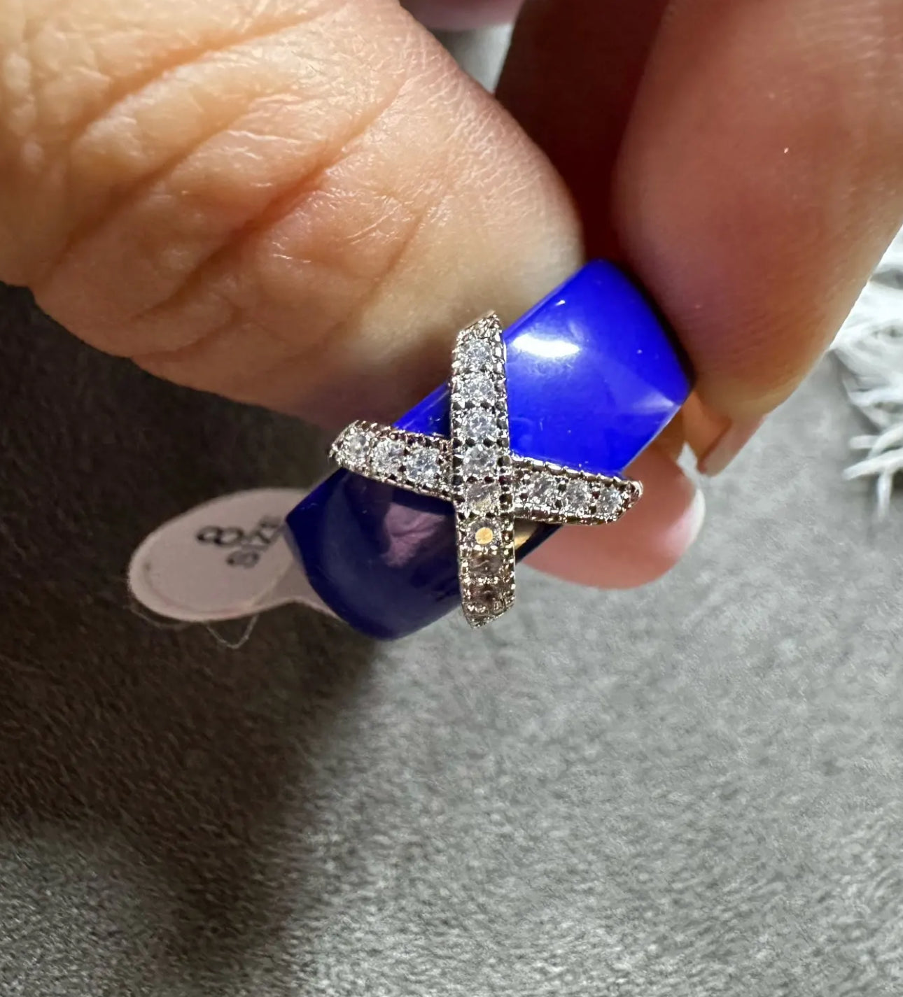 Cross My Heart Ring- Blue