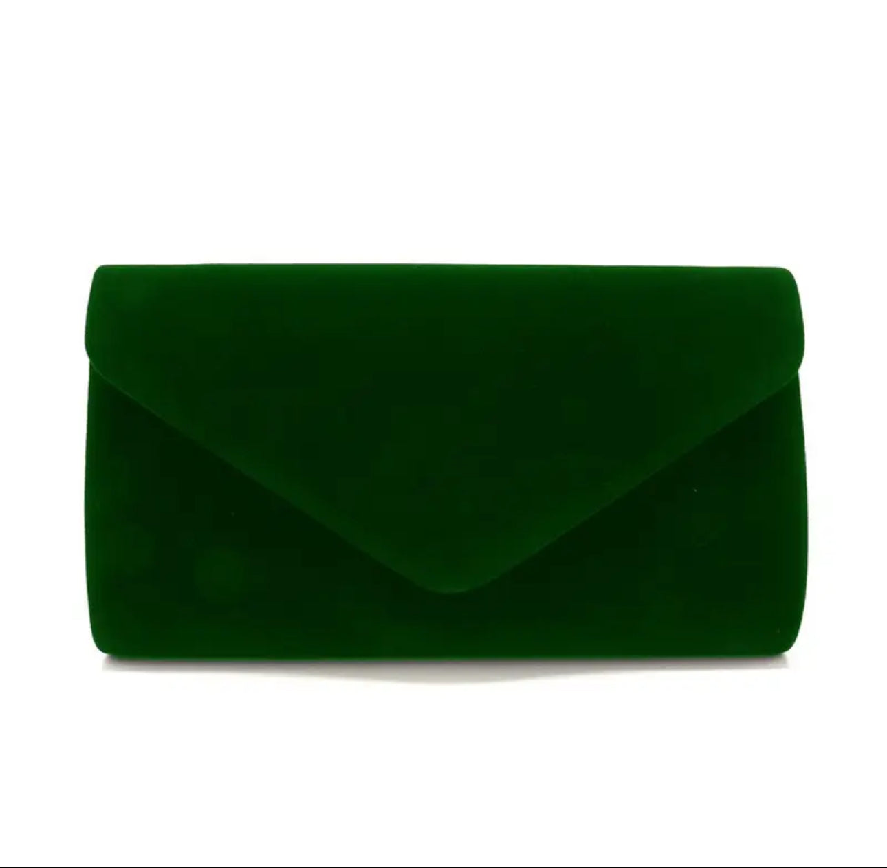 Forrest Green Velvet Clutch