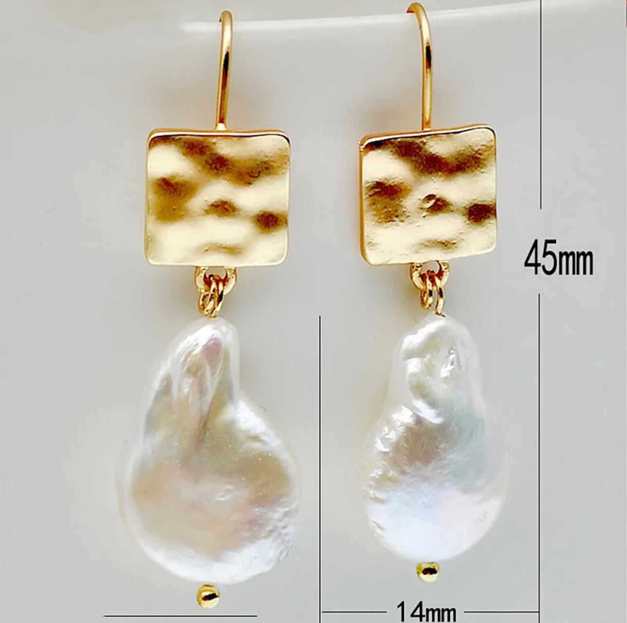 Freshwater Pearl Square Earrings