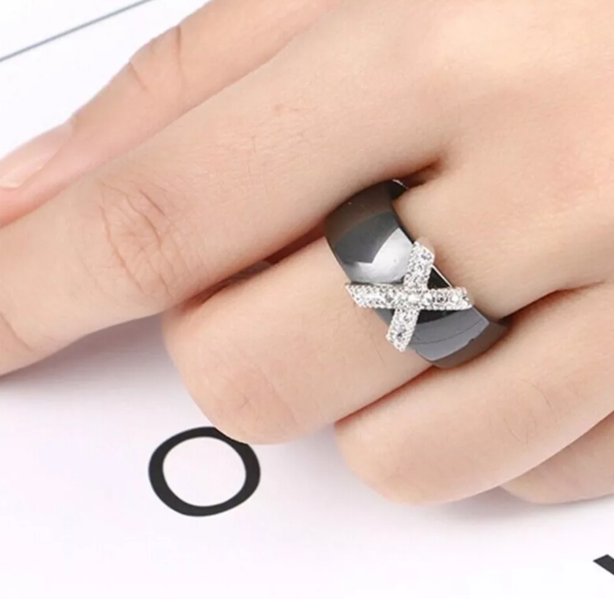 Cross My Heart Ring- Black
