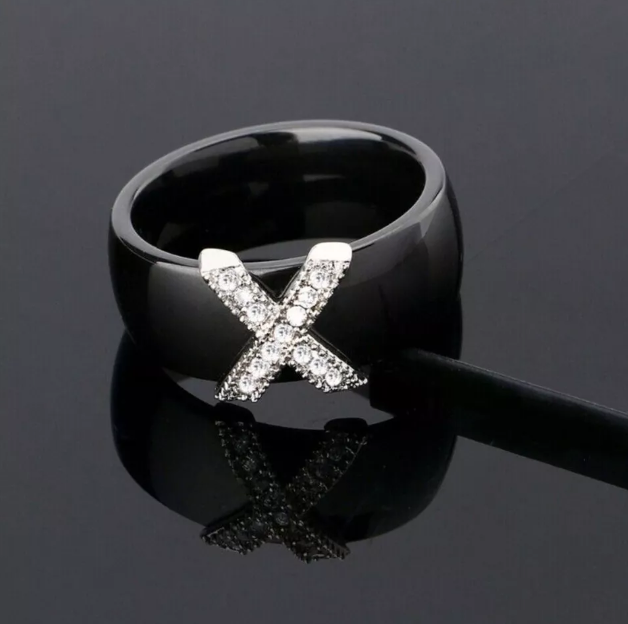 Cross My Heart Ring- Black