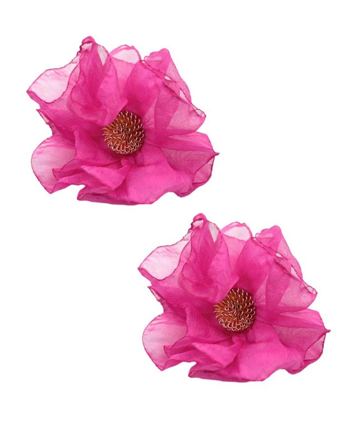 Flora Earring- Dark Pink