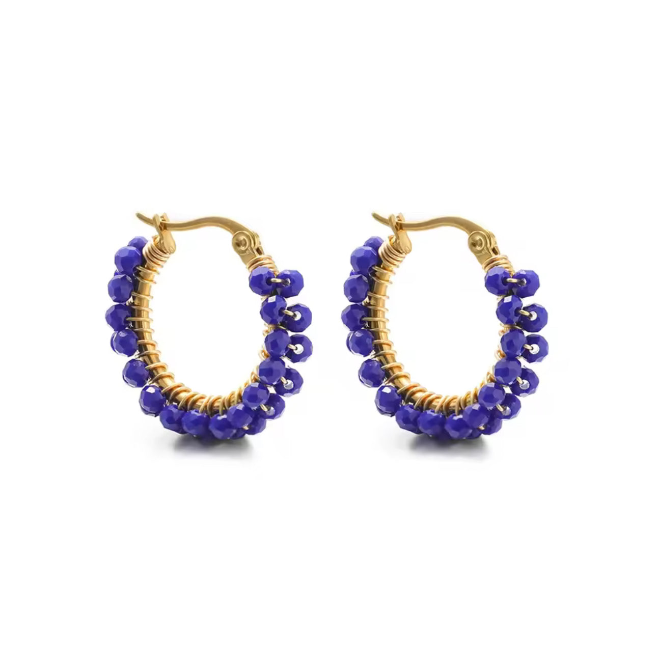 Natural Stone Hoop Earring Sm