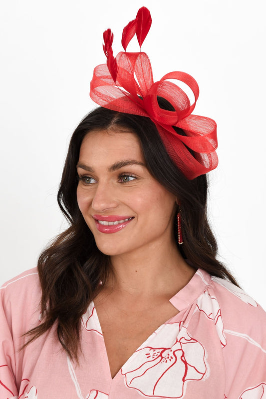 Katherin Fascinator in Red