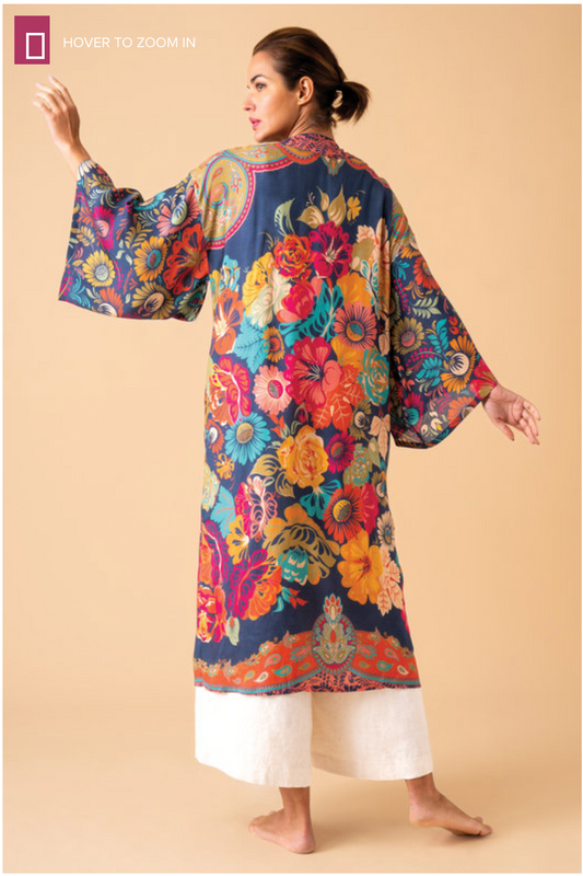 Powder Kimono Gown in Ink