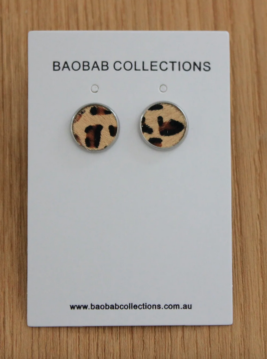Baobab Leopard Studs