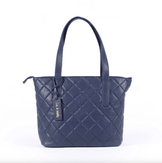 Remi Quilted Tote Navy