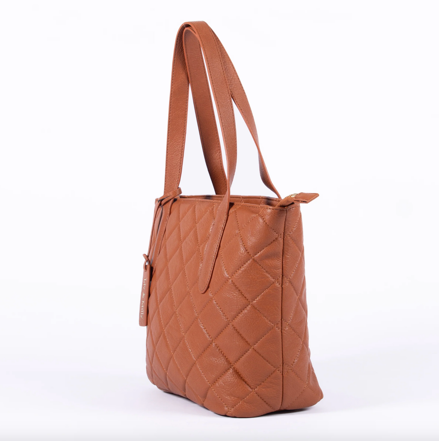 Remi Quilted Tote Tan