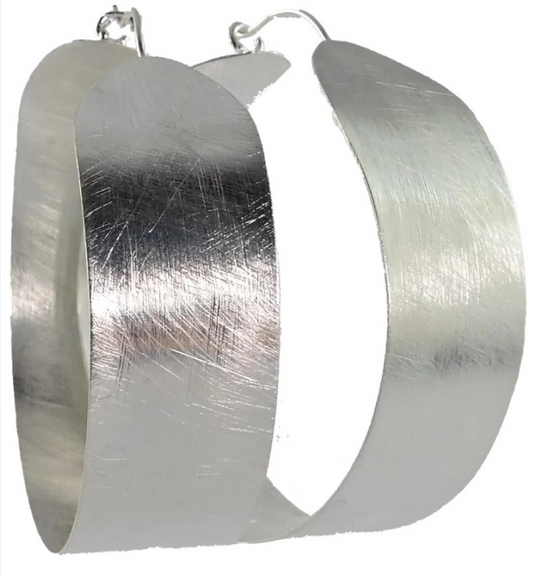 Brushed Silver Hoop Sm