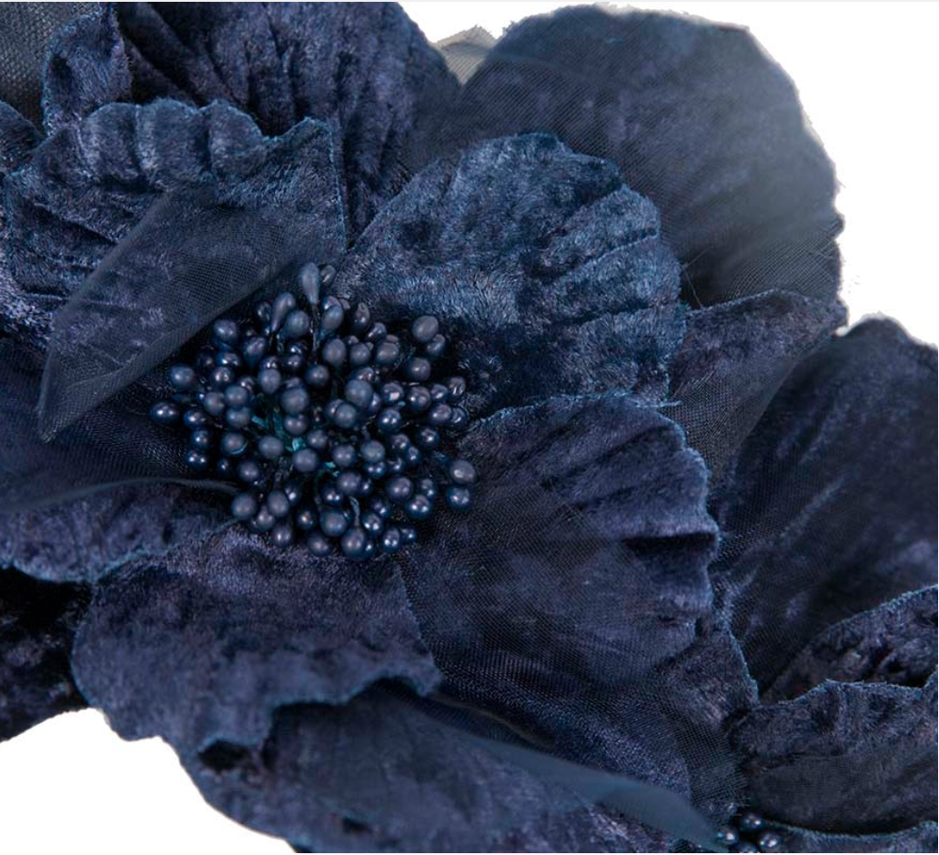 Navy Flower Headband