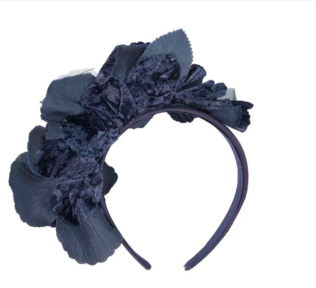 Navy Flower Headband