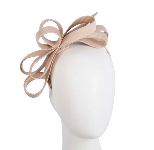 Nude Satin Bow Fascinator
