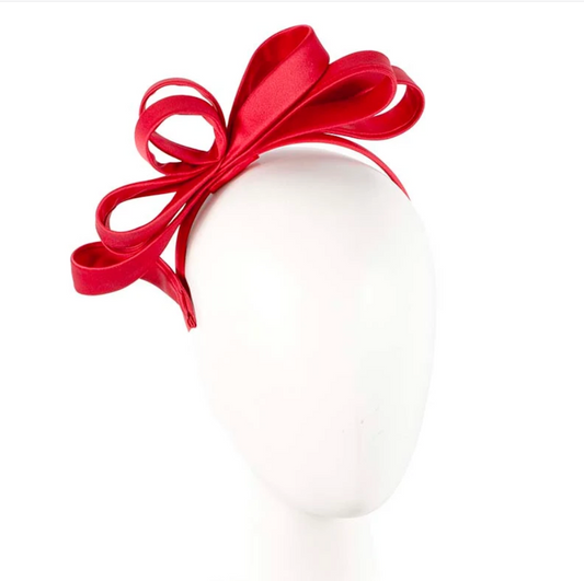 Red Satin Bow Fascinator