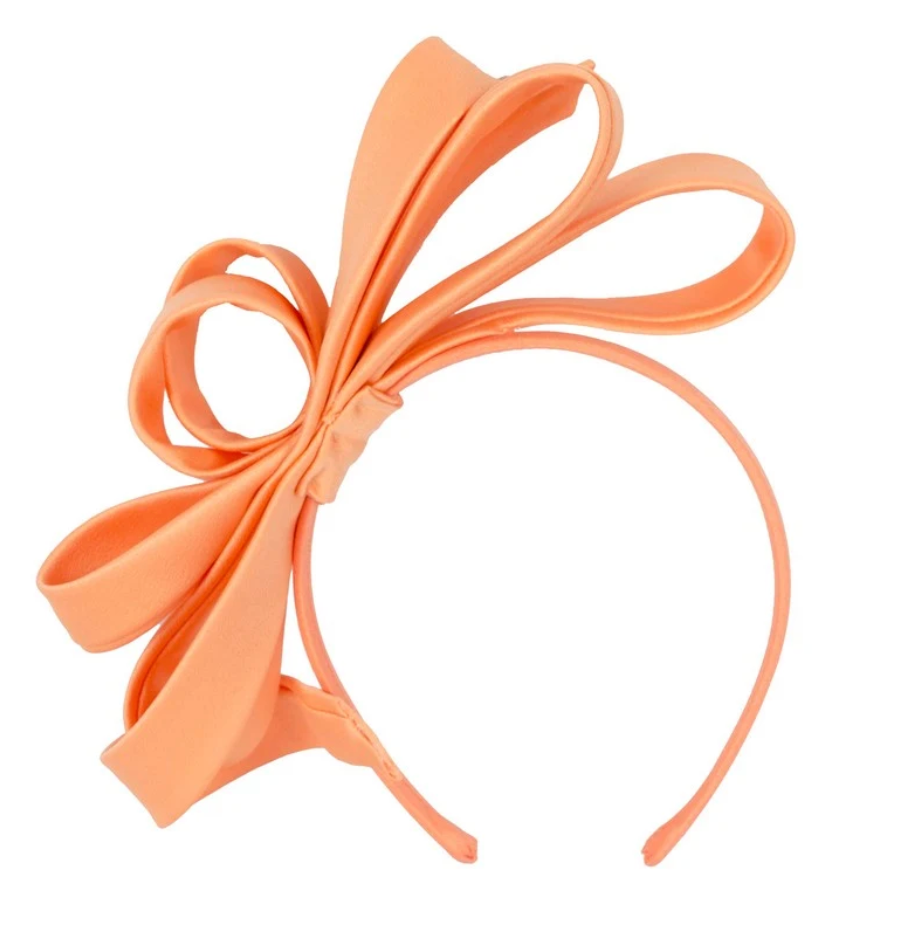 Orange Satin Bow Fascinator