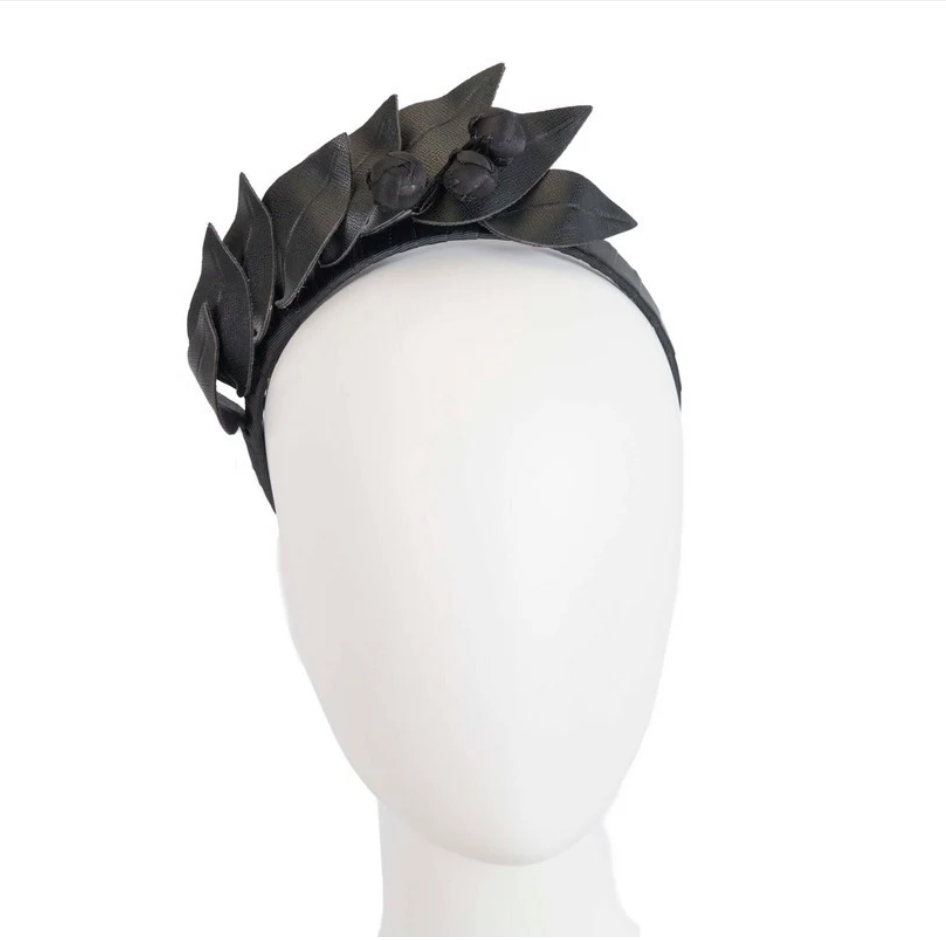 Black Leather Racing Fascinator