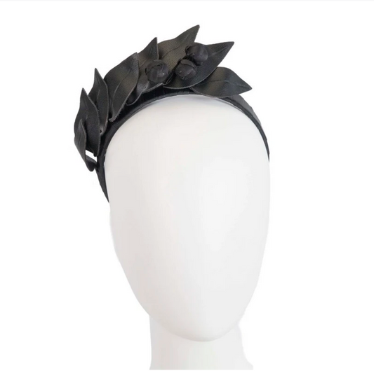 Black Leather Racing Fascinator