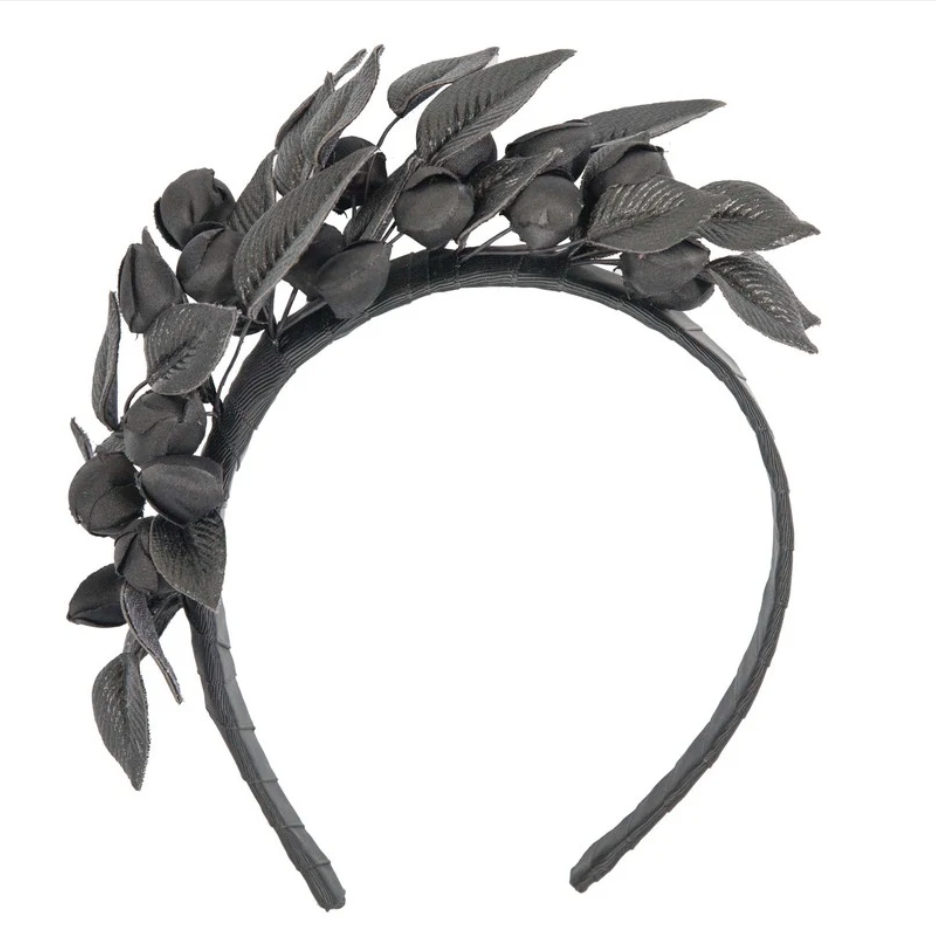 Leather Racing Fascinator Black