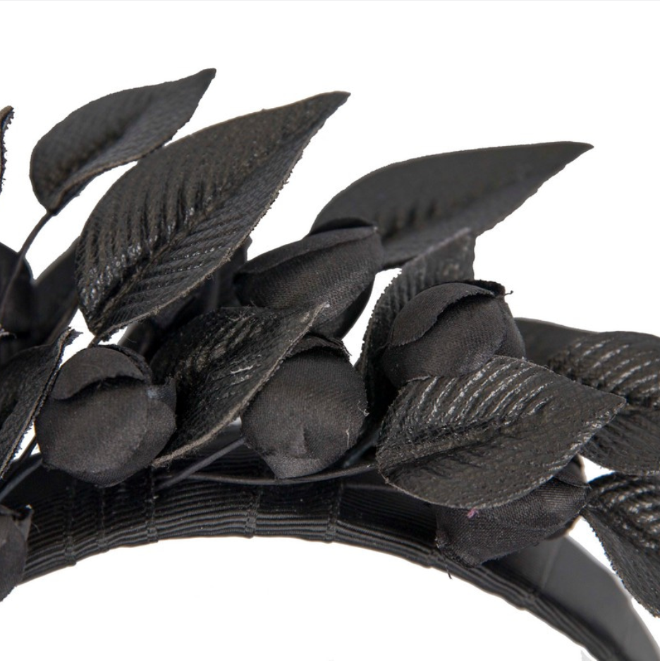 Leather Racing Fascinator Black
