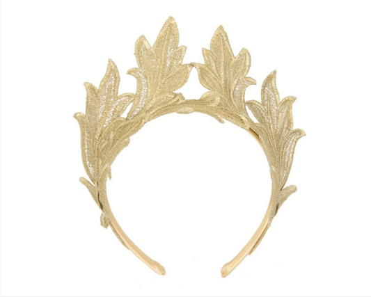 Gold Lace Crown Fascinator