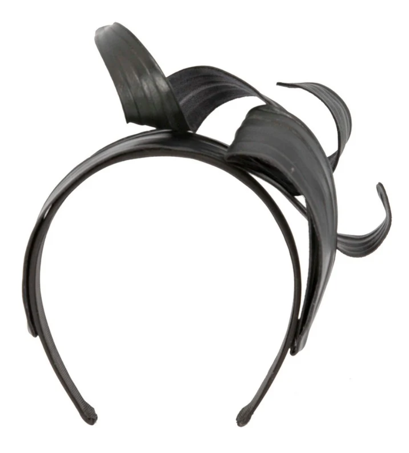Black Leather Fascinator