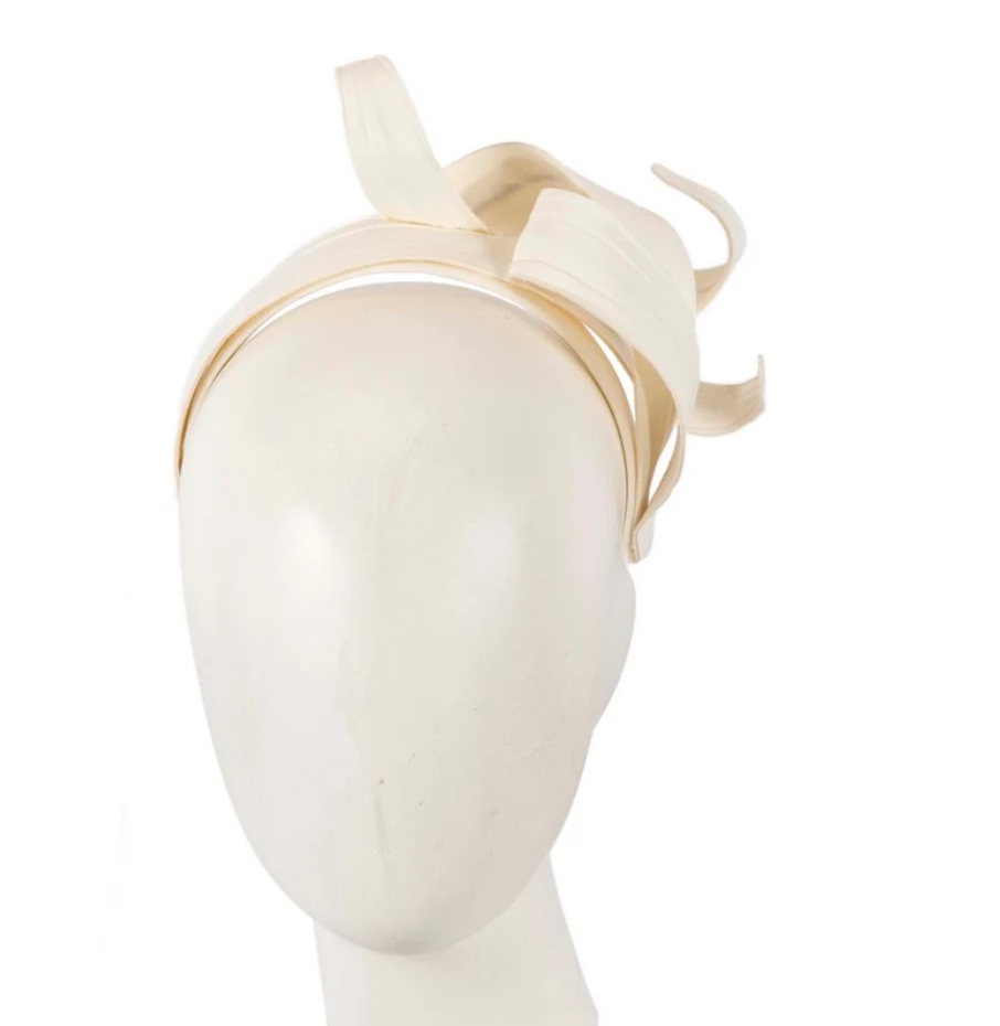 Ivory Leather Fascinator