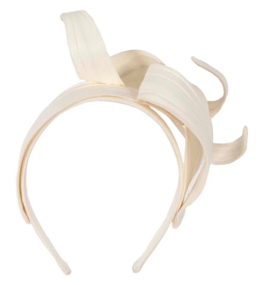 Ivory Leather Fascinator
