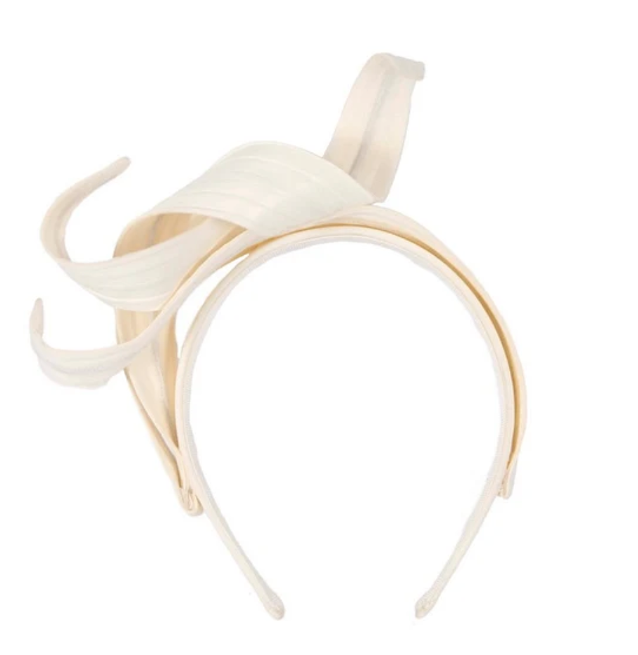 Ivory Leather Fascinator