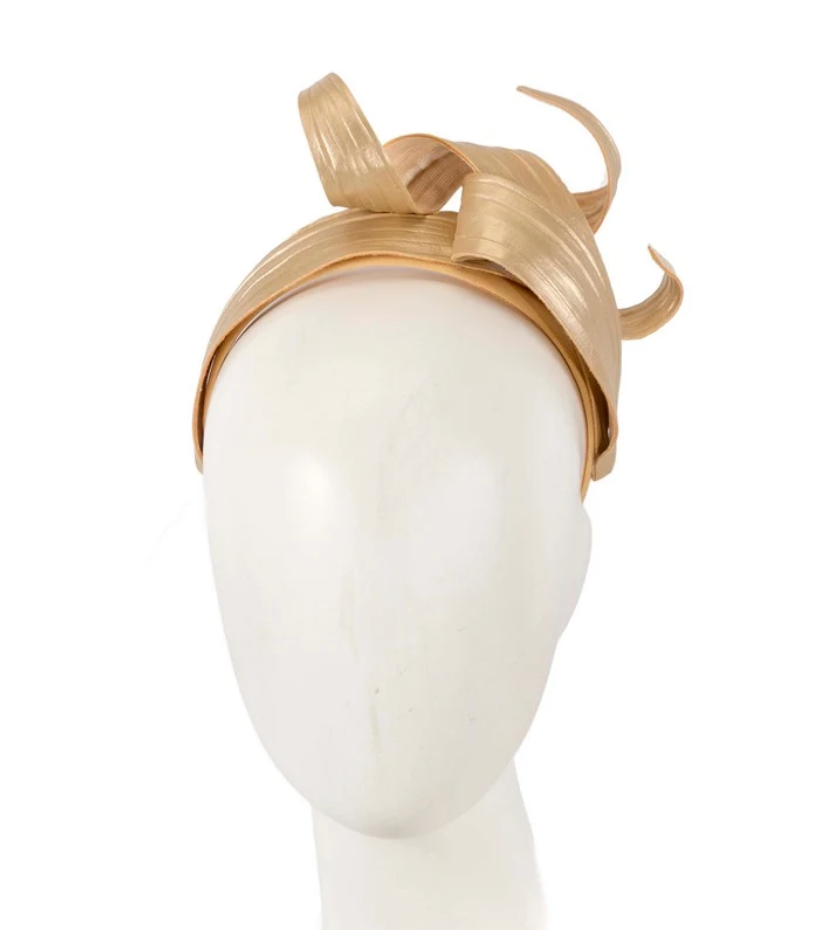 Gold Leather Fascinator