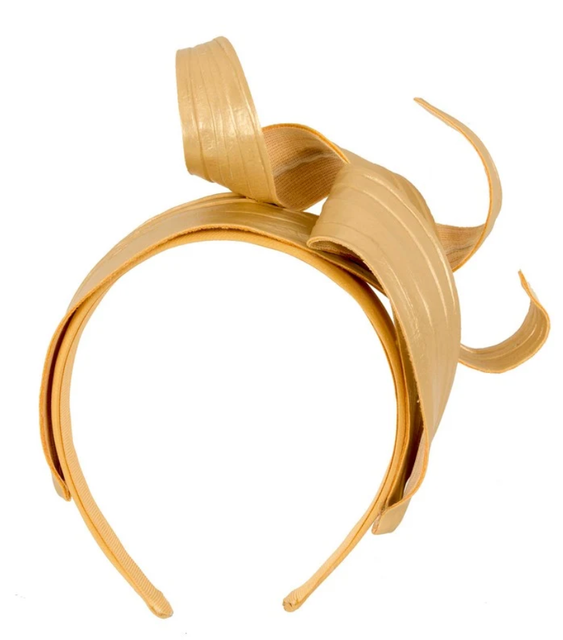 Gold Leather Fascinator