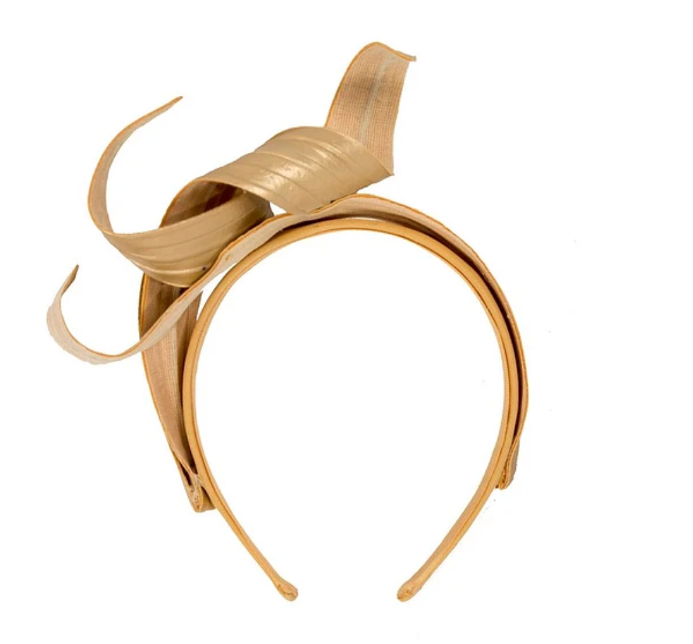 Gold Leather Fascinator