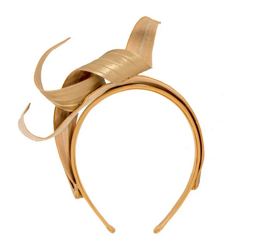Gold Leather Fascinator
