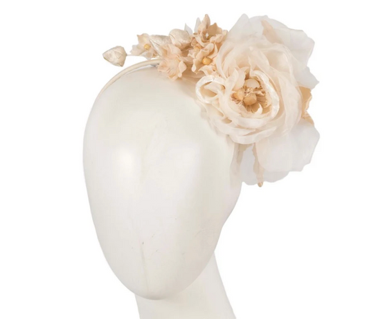 Cream and Nude Flower Fascinator