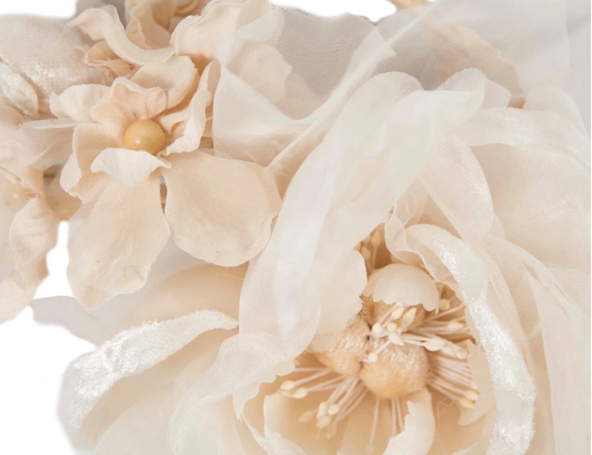 Cream and Nude Flower Fascinator
