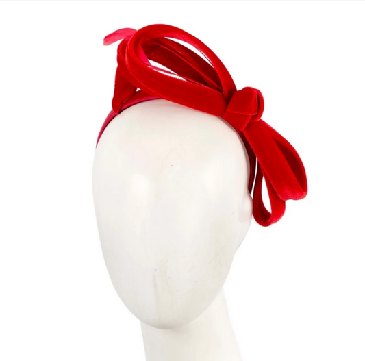 Red Velvet Bow Fascinator
