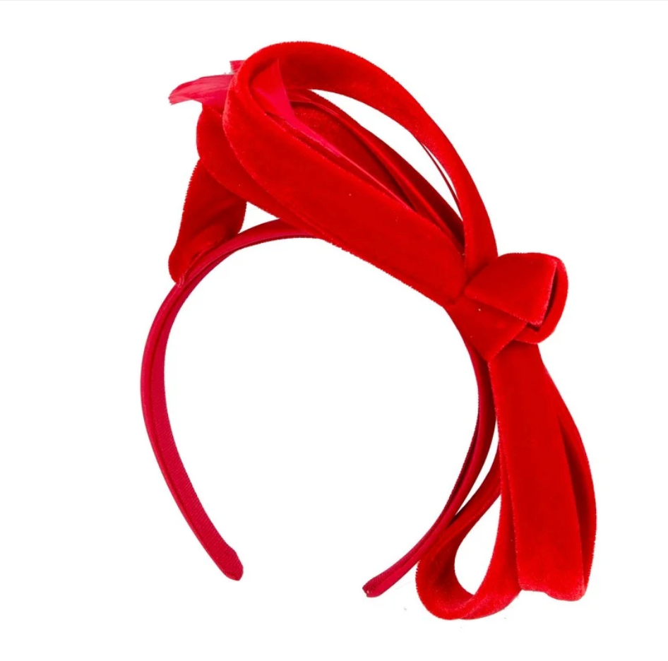 Red Velvet Bow Fascinator