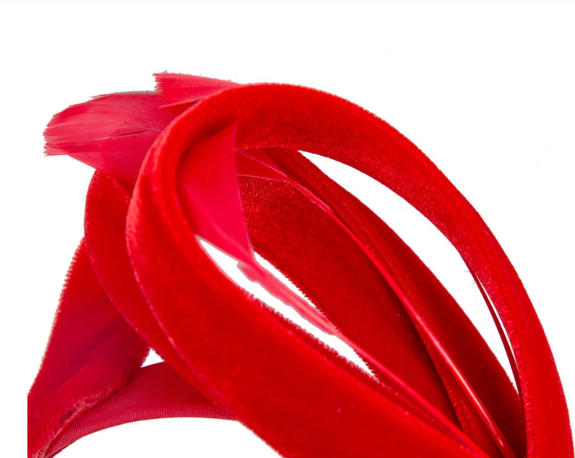 Red Velvet Bow Fascinator