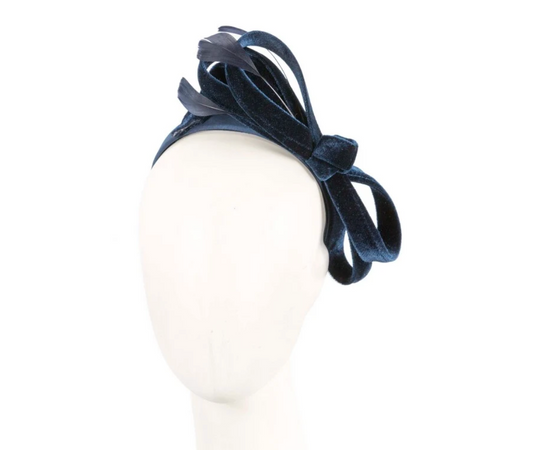 Navy Velvet Bow Fascinator
