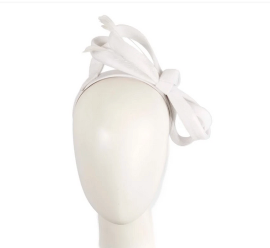 White Velvet Bow Fascinator