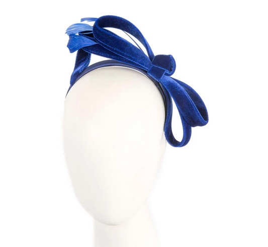 Blue Velvet Bow Fascinator