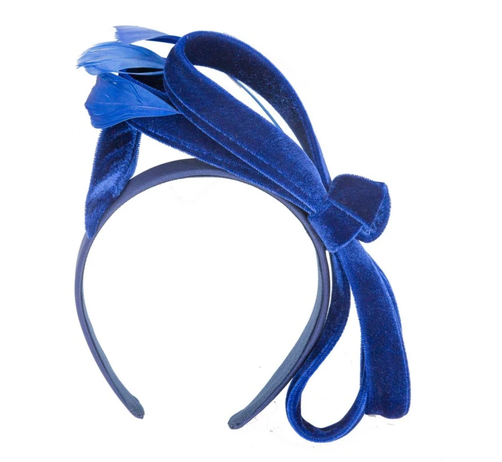 Blue Velvet Bow Fascinator