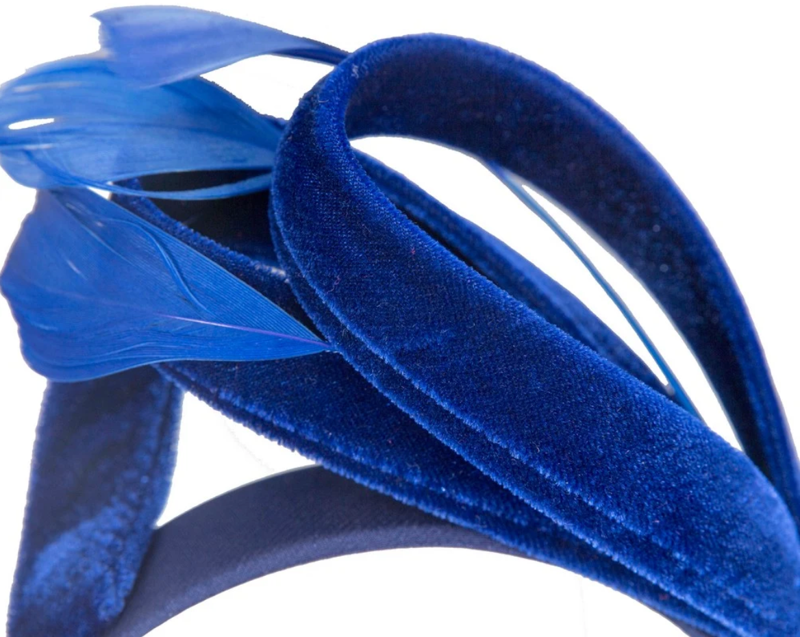 Blue Velvet Bow Fascinator