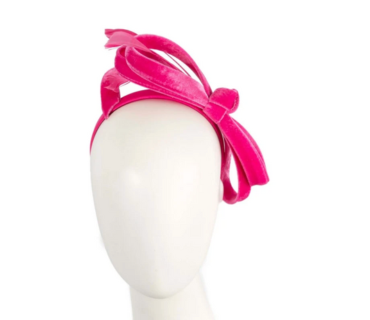 Pink Velvet Bow Fascinator