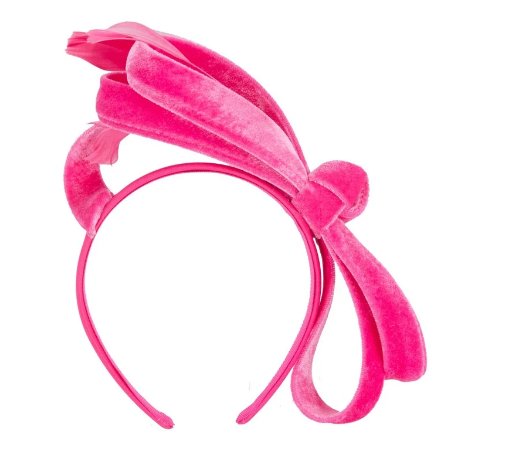 Pink Velvet Bow Fascinator