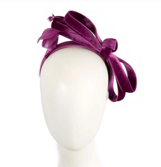 Purple Velvet Bow Fascinator